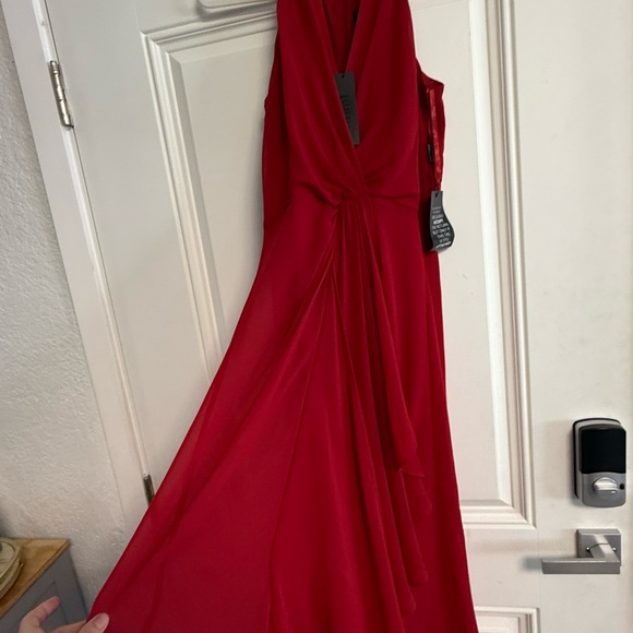 White House Black Market Sleeveless Chiffon Ruffle Dress - Red - Size 2 - NWT - Picture 9 of 15